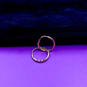 14k solid gold earrings hammered style